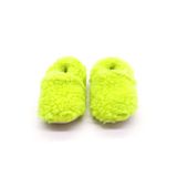 Neon Yeşil Peluş Pamuklu Kaydırmaz Bebek Patik