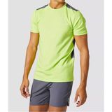 Neon Yeşil Performans T-Shirt Sırt Mesh Panel Detaylı