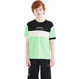 Neon Yeşil Renk Geçişli Nakışlı Oversize Erkek Çocuk T-Shirt - 11159