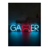 Neonite 'GAMER' Işıklı Neon Led Dekoratif Duvar Yazısı Tabelası (48X12CM)