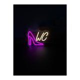 Neonite 'KADIN WC' Işıklı Neon Led Dekoratif Duvar Yazısı Tabelası (28X20CM)