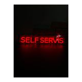 Neonite 'SELF SERVİS' Işıklı Neon Led Dekoratif Duvar Yazısı Tabelası (44X11CM)