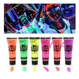 Neonlu Glow Parti Yüz Boyası 6 Renk 6 Adet