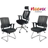 Neonx|relax Pro Ofis Koltuk Takımı Ergonomik Tasarım Modern Görünüm - Siyah