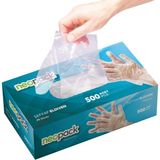 neopack 500'lü Tek Kullanımlık Şeffaf Eldiven HDPE Malzeme ile Hijyenik Kullanım İçin