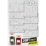 Neoprint 200 Adet Baharatlık Etiketi Suya Dayanıklı Kavanoz Sticker Seti Erzak Bakliyat Mutfak Düzenleyici