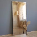 NEOstill-Bronz Ayna Dekoratif Kare Desenli Duvar Salon Boy A308-d