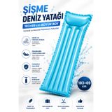 NeoThings Büyük Boy Şişme Deniz Yatağı 183x69 cm Havuz Yatağı Plaj Yatağı Ergonomik Tek Kişilik Şişme Yatak