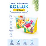 NeoThings Çocuk Şişme Kolluk 23x15 cm Deniz Yıldızı Desenli – Havuz Kolluğu – Deniz Kolluğu – Yüzme Yardımcı Kolluk