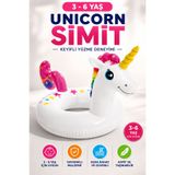 NeoThings Unicorn Şişme Çocuk Yüzme Simidi 3–6 Yaş – Havuz Simidi, Deniz Simidi, Renkli Unicorn Simit, Plaj ve Tatil Su Oyuncağı