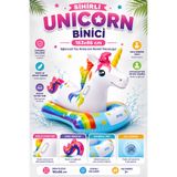 NeoThings Unicorn Tek Boynuzlu At Şişme Binici 163×86 cm Deniz Yatağı Tutmaçlı Dev Ada Yatak Büyük Boy Deniz Simidi