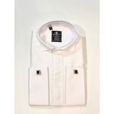 Neowit Beyaz Gizli Düğme Kol Düğmeli Slim Fit Gömlek - 3XL