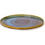 Neptune Marbling Kum Dalgası Servis Tabağı- Ikili - Antik Sarı
