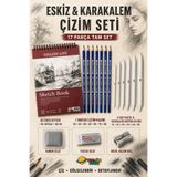 neptünstore Faber-Castell Goldfaber Kalemli 17 Parça Profesyonel Karakalem Eskiz Çizim Seti – A5 50 Yaprak
