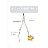 Nera Classy Gold Solingen Tırnak Pensi, Kısa Uzun Tırnak Düzeltici, Pens Keskin Uçlu Tırnak Makası