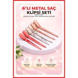 Nera Classy İz Yapmayan Saç Pensi, Parlak Metal Renk Saç Tutucu - Makyaj Fön Dalga Saç Tutucu Klips Toka Seti