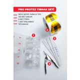 Nera Classy PRO PROTEZ TIRNAK SETİ, 500'lü Yarım Ay Tips, Tips Makası, 100'lü Şablon, 3 Adet Törpü