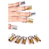 Nera Classy Protez Tırnak Oluşturucu C Kavisli Metal Formlar 5 Adet Set Yeniden Kullanılabilir Şablon