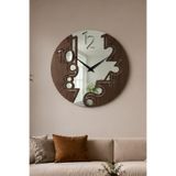 Nera Tasarım Dekoratif Aynalı Ahşap Duvar Saati Modern Sessiz Mekanizmalı Nera Majestik Duvar Saati 40x40 cm