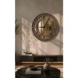 Nera Tasarım Dekoratif Aynalı Duvar Saati Ahşap Roma Rakamlı Modern Salon Mutfak Ofis Saati 30X30Cm