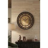 Nera Tasarım Dekoratif Aynalı Duvar Saati Ahşap Roma Rakamlı Modern Salon Mutfak Ofis Saati 30X30Cm