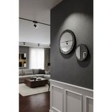 Nera Tasarım Gümüş Desenli Ahşap Yuvarlak Duvar Aynası - Dekoratif Silver Duvar Ayna Seti (40cm ve 20cm)