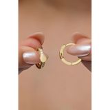 Nereze 925 Ayar Gold Kaplama 15 mm Halka Kadın Gümüş Küpe