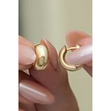 Nereze 925 Ayar Gold Kaplama Tombul 15 mm Halka Gümüş Küpe