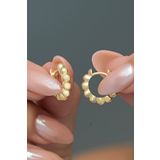 Nereze 925 Ayar Gold Kaplama Toplu 15 mm Halka Gümüş Küpe