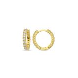 Nereze 925 Ayar Gümüş Gold Kaplama 15 mm Zirkon Taşlı Tamtur Küpe