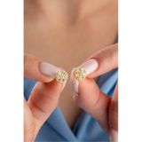 Nereze 925 Ayar Gümüş Gold Kaplama Minimal Kartanesi Küpe