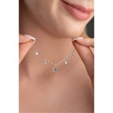 Nereze 925 Ayar Gümüş Rodyum Kaplama Blue Topaz Yıldız Şans Kolye