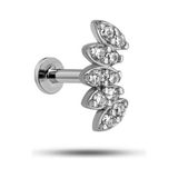 Nereze 925 Ayar Gümüş Rodyumlu Minimal Beşli Mekik Model Tragus Piercing Küpe