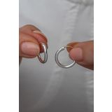 Nereze 925 Ayar Rodyumlu 12 mm Minik Halka Kadın Gümüş Küpe