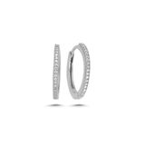 Nereze 925 Ayar Rodyumlu 20 mm Tamtur Halka Kadın Gümüş Küpe