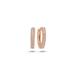 Nereze 925 Ayar Rose 15 mm Tamtur Halka Kadın Gümüş Küpe