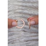 Nereze 925 Ayar Rose 20 mm Tamtur Halka Kadın Gümüş Küpe