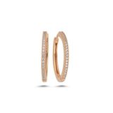 Nereze 925 Ayar Rose 25 mm Tamtur Halka Kadın Gümüş Küpe