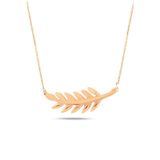Nereze 925 Ayar Rose Gold Başak Kadın Gümüş Kolye