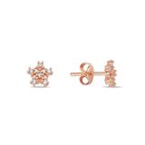 Nereze 925 Ayar Rose Kaplama Minimal Kartanesi Gümüş Küpe