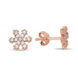 Nereze 925 Ayar Rose Minik Kartanesi Kadın Gümüş Küpe