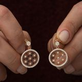 Nereze 925 Ayar Rose Yaşam Çiçeği Küpe Kadın Gümüş Küpe