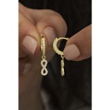 Nereze 925 Ayar Sallantılı Gold Sonsuzluk Kadın Gümüş Küpe