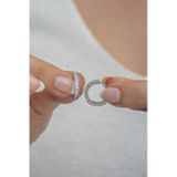 Nereze NRZ998595 925 Ayar Gümüş 15 mm Baget Taşlı Tamtur Küpe