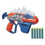 NERF DinoSquad Stego Smash dart blaster, 4 dart saklama, gergi kolu, 5 NERF dart, dinozor tasarımı, stegosaurus dişleri