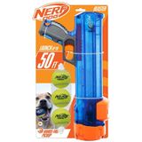 Nerf Dog Kompakt Tenis Topu Blaster Hediye Seti, 3 Toplu, Eller Serbest Yeniden Yükleme, 15,2 metreye kadar fırlatır, Tek Birim, 3 Nerf Topu Dahil, 4791, Şeffaf Mavi
