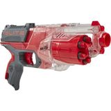 Nerf Elite Disruptor Blaster, 6-Dart Davul, 6 Elite Dart, Hızlı Ateş, Yarı Saydam Kırmızı