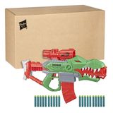 NERF Hasbro DinoSquad Rex-Rampage motorlu blaster, 10-dart klip dergisi, 20 Hasbro dart, 10-dart depolama, T-Rex dinozor tasarımı, F0807