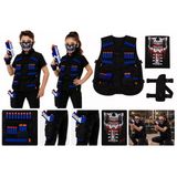 Nerf Uyumlu Taklit Oyun Kapışma Seti : Mermi Depolama 2 Yelek + 2 Kabze + 2 Maske
