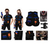 Nerf Uyumlu Taklit Oyun Kapışma Seti : Mermi Depolama 2 Yelek + 2 Kabze + 2 Monster Maske